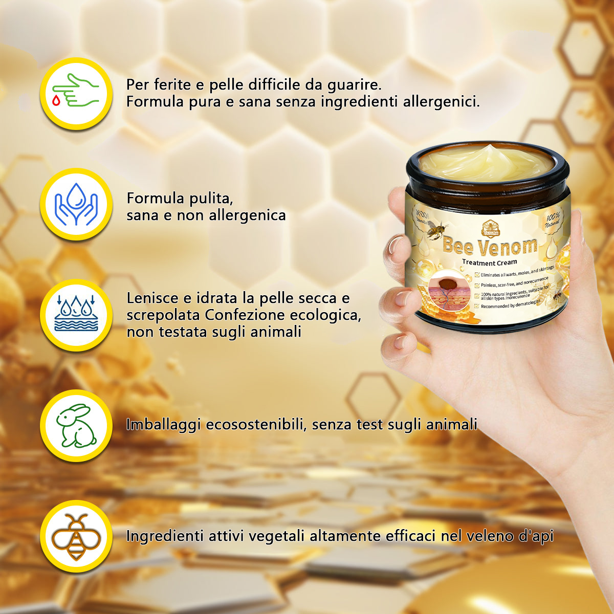 🥏🌼𝑇𝑢𝑟𝑜𝑛𝑢™ Bee Venom Skin Treatment Cream（𝐴𝐴𝐷 𝑅𝑒𝑐𝑜𝑚𝑚𝑒𝑛𝑑𝑒𝑑）🌼